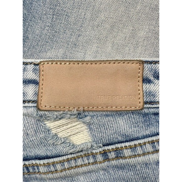 True Religion Starr Jeans Distressed Light Wash Pink Side Stripe Size 25 EUC!!! - Picture 4 of 6